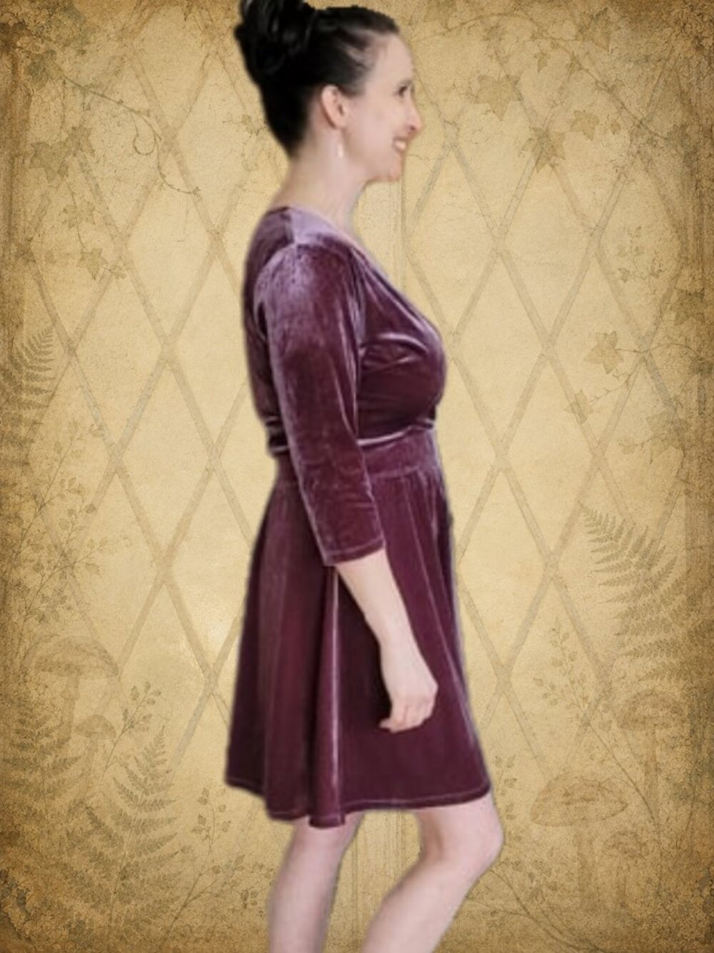 🍄50% TWIK Lavender Velvet Midi Dress sz M